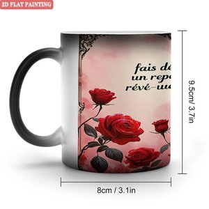 Modern Home Tabletop <b>Mug</b> Frosted Black 11oz Ceramic <b>Heat</b> Activated Color <b>Changing</b> Coffee Cup - Product Image 1