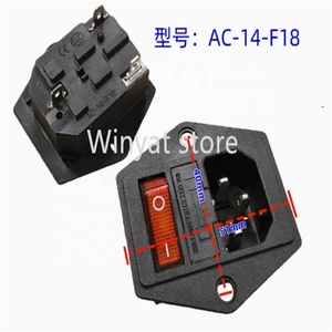 AC-14-F18 Power Socket <strong>Triad</strong> One Belt KCD3 Light Switch AC Power Switches 10A250V Plug Connector Built-in Fuse AC-14-F - Product Image 2