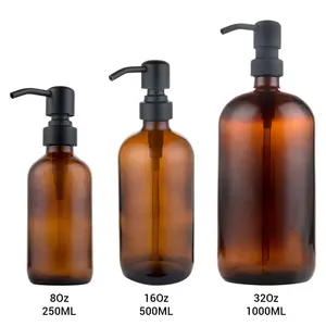 500ml Glass Liquid Manual Table Hand Soap Bottle Dispenser