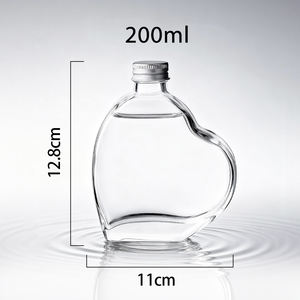 Botellas de Vidrio Transparentes en Forma de Corazón de 200 ml, Botellas Vacías con Forma de Corazón, Botellas de los Deseos para Recuerdos de Boda - Product Image 5