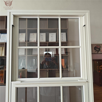 Fenêtre à guillotine verticale en alliage d'aluminium, double vitrage trempé, facile à nettoyer, taille personnalisée pour remplacement de fenêtre de maison