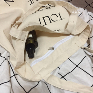 Xuerry Wholesale High Quality Inner Pocket <b>Zipper</b> Eco-friendly Reusable Custom logo Print Shopping <b>Bag</b> Canvas Cotton <b>Tote</b> <b>Bag</b> - Product Image 5