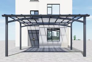 Pérgola Grande de Aluminio, Moderna, Manual, Impermeable, <span class=keywords><strong>para</strong></span> Exteriores, <span class=keywords><strong>Terraza</strong></span>, Jardín, Camping, Balcón, Montada en la Pared - Product Image 2