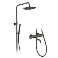 Ensemble de douche thermostatique pour salle de bain, système de douche, ensemble de robinetterie de douche carré avec pommeau de douche pluie