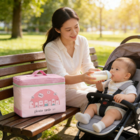 Sac de rangement pour jouets d'enfants en forme d'ours de dessin animé avec poignée robuste, tissu épaissi, design à double fermeture éclair, organisateur de blocs et de jouets pour enfants