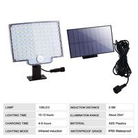 Lampe Solaire Murale Extérieure à Détection de Mouvement 106 LED, Étanche IP65, Modes Sécurité, Sans Fil – Vente Chaude