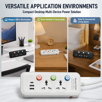 Stop Kontak 3 Lubang Universal Multi Plug Socket 2 USB Type-C PD Saklar Independen Kabel Khusus Panel Distribusi Daya