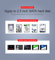 Boîtier de disque dur SATA 3 vers Micro USB en alliage d'aluminium, Plug and Play, boîtier SSD HD005, capacité 2 To, boîtier HDD pratique