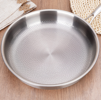 Poêle en titane pur non revêtue, motif écaille de poisson, avec couvercle en verre, diamètre 24 cm, écologique, compatible gaz et induction