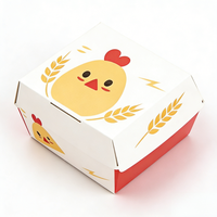 Scatola per Hamburger Personalizzata Stampata, Confezione Monouso in Carta Antigrasso per Alimenti, Imballaggio per Fast Food all'Ingrosso