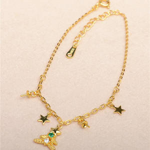 Bracelet en argent S925 avec pendentif étoile, support pour accessoires, support de bracelet vide pour perles DIY, double perle 5608, arbre de Noël, Noël - Product Image 4