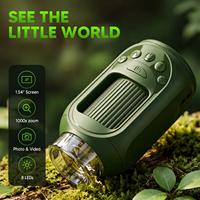 Rechargeable 1000x Handheld Pocket Digital Microscope Multi Color Portable Magnifier for Children STEM Learning