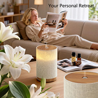 Diffuseur d'huiles essentielles compact USB 100 ml - Humidificateur ultrasonique électronique avec design en tissu pour la maison, l'hôtel ou la voiture