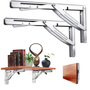 Soporte de estante plegable de acero inoxidable, soporte de pared, conectores duraderos de alta resistencia para almacenamiento en cocina y baño - Product Image 1