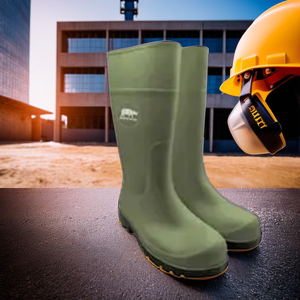 Bottes de pluie en PVC de haute qualité avec embout en acier Imperméable et durable Protection industrielle Vêtements de travail Caractéristique anti-glissante - Product Image 1