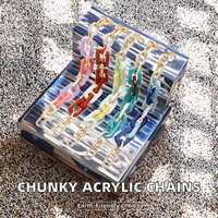 Chaînes en acrylique mat épaisses, perles et composants assemblés, écologiques, pour la fabrication de bijoux de mode DIY, bracelets, colliers, accessoires de sac