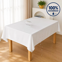 Nappe Imperméable Prête à l'Expédition, Vente en Gros, Housse de Table Rectangulaire en Polyester Anti-Taches pour Cuisine, Salle à Manger, Fêtes