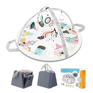 Tapis de jeu pour bébé, tapis pour le temps passé sur le ventre, avec un design pliable exclusif, lavable en machine, tapis de jeu pour bébé pour le sol - Product Image 1