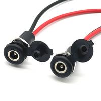 Connecteur d'alimentation CC femelle à câble filaire 5,5 * 2,1 mm / 5,5 * 2,5 mm 5521 5525 avec écrou et clip, haute intensité