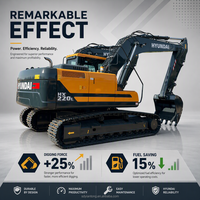 Excavadora Hyundai HD225 de Segunda Mano Confiable con Motor Cummins, Excavadora de Orugas Reacondicionada de Alta Calidad en Venta