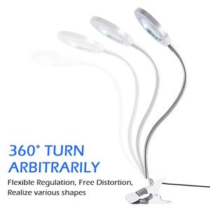 Lámpara de Mesa USB LED con Clip, Lámpara de Escritorio para Maquillaje y Belleza con Lupa de Ocho Aumentos, Lámpara de Escritorio Circular - Product Image 6