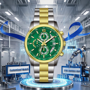 Luxury <b>Men's</b> Quartz <b>Watch</b> with 304 Stainless Steel Waterproof Wristwatch Custom Logo OEM/ODM High Quality Business Dial Display - Product Image 1