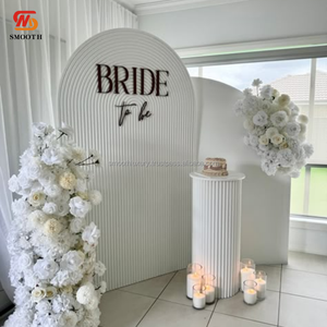 Soporte de fondo blanco 3D curvo de diseño blanco Simple suave para fiesta de cumpleaños decoración de boda accesorios para eventos - Product Image 1