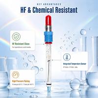 Sonde de pH résistante aux HF ACpH4262 pour gravure de semi-conducteurs, sonde de pH à l'acide fluorhydrique, connecteur VP, PT1000, plage de pH 1-14, OEM