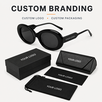 Lunettes de soleil polarisées Mellume Premium personnalisées avec logo, monture ovale épaisse en acétate, style écaille de tortue transparent, protection UV400, pour femme