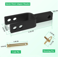 Adaptateur de liaison supérieure polyvalent noir Adaptateur d'attelage rapide de type U à chape pour tracteurs à attelage rapide à 3 points de catégorie 1