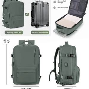 حقيبة ظهر مدرسية خفيفة الوزن من النايلون بسعة كبيرة، مقاومة للماء، مناسبة للسفر والرياضة وحمل الكمبيوتر المحمول، مع حقيبة للأحذية، للرجال والنساء، بطانة من البوليستر - Product Image 3