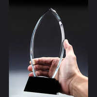 Trophée d'impression couleur du prix d'entreprise commémoratif en cristal créatif personnalisé Trophée en cristal forme de pétale