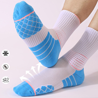 Chaussettes de sport en nylon/coton absorbant la transpiration, imprimées numériquement avec logo personnalisé, pour marathon, course à pied, cyclisme - mi-mollet, toutes saisons