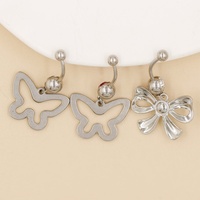 Gaby Nouveau Piercing de Nombril Étanche en Acier Inoxydable 316L Plaqué Or, Fait Main, avec Zircon Mignon, pour Danse du Ventre et Mariage d'Enfants