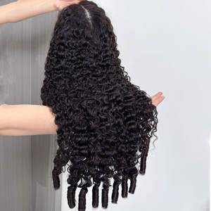 热销缅甸卷发假发高清透明蕾丝正面假发生缅甸宽松深波处女人发13x4蕾丝正面假发 - Product Image 1