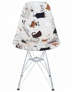 Modern Dining Print PU Comfortable Home Modern Furniture Kitchen Chairs Colorful Dining Room Chair