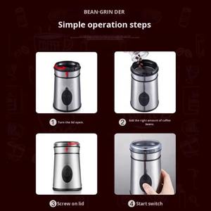 <span class=keywords><strong>Molinillo</strong></span> de Café Eléctrico Doméstico con Cuchilla de Acero Inoxidable, Capacidad de 50g, Potencia de 200W, Carcasa de Plástico, Diseño Moderno y Ecológico - Product Image 4