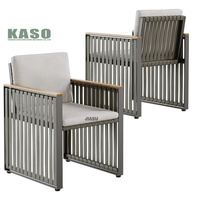 Halat restoran Modern Diy veranda özelleştirmek kamışı sandalyeler ahşap dokuma tasarım bahçe örgü alüminyum açık sandalye