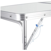Table de camping pliable portable en aluminium, tube en aluminium, capacité de charge de 120 kg, hauteur réglable, mobilier de jardin pour pique-nique en plein air