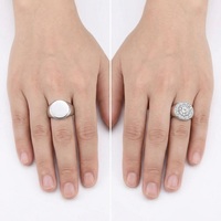 Bague en argent S925 avec moissanite couleur D, bijoux tendance hip-hop en argent pur, bagues en moissanite, bagues tendance