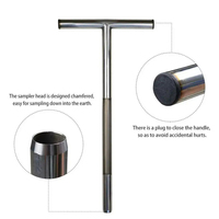 Sonde d'échantillonnage de sol en acier inoxydable ensemble d'essai de sol outil de terrain de golf à poignée en T test de sol à poignée en T pour échantillons de sol de terrains de golf