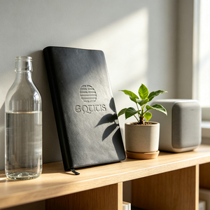 Libreta de Cuero PU con Logotipo Grabado Personalizado, Tapa Dura, Agenda de Negocios con Banda Elástica - Product Image 3