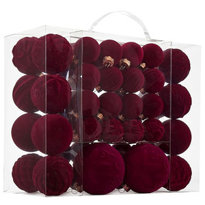 Ensemble de 46 boules de Noël élégantes pour la décoration de l'arbre de Noël, boules floquées pour les fêtes à la maison - Product Image 3