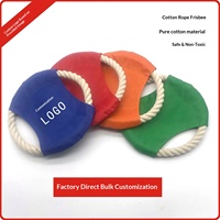 Jouet frisbee pour chien en toile durable avec corde en coton, jouet interactif pour tirer la corde et l'entraînement au rapport de force, pour chiens de taille moyenne à grande et mâcheurs agressifs