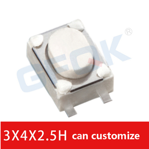 ปุ่มรีโมทรถยนต์ ขนาด 3*4*2.5 มม. 4 ขา สวิตช์แบบสัมผัส SMD ไมโครสวิตช์แบบกด SMD ปุ่มกดแบบสัมผัส ซีรีส์สวิตช์แบบสัมผัส - Product Image 3