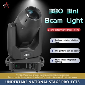 ไฟเวที A380แบบเหนี่ยวนำ550W ย้ายหัวไฟ BSW <span class=keywords><strong>3</strong></span>จุดล้างลำแสง In1 DMX พร้อมแถบไฟ LED แหวนรัศมี IP55ผล - Product Image 3