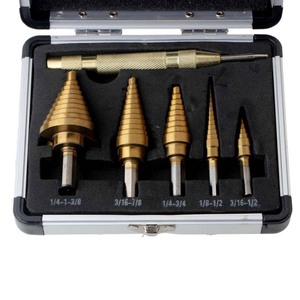 Center <b>Drill</b> <b>Bit</b> Set Titanium Plated Triangular Shank Step <b>Drill</b> <b>Bits</b> For Metal Drilling 6 Piece Gold Finish - Product Image 3
