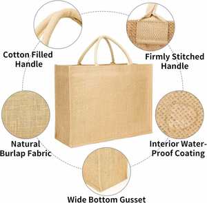 กระเป๋าผ้ากระสอบแบบเรียบสำหรับงานแต่งงาน ของขวัญสำหรับเพื่อนเจ้าสาว ของชำร่วยงานปาร์ตี้ ของขวัญช้อปปิ้งชายหาด  ขายส่งออนไลน์ - Product Image 2