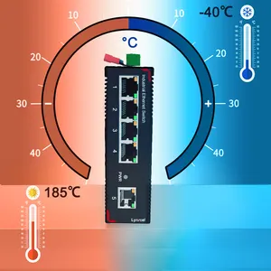 4x10/100bas-tx עד 1x 100bas-fx (tx1310nm/rx1550nm sc) מתג תעשייתי מהיר ethernet תעשייתי לא מנוהל