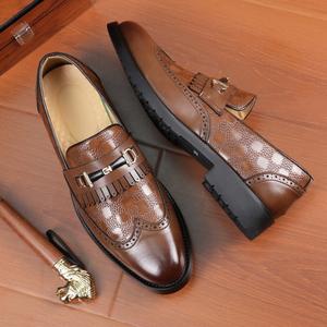 Chaussures habillées pour hommes en PU, style Oxford pointu, mocassins formels imperméables pour la marche, idéales pour l'automne, les mariages et les soirées - Product Image 4